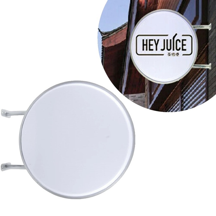 Semn LED, design rotund, alb, 60cm, impermeabil