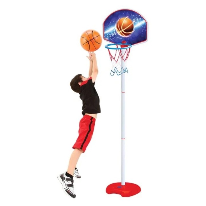 Kosárlabda palánk és karika 1,55 m-es talppal, labdával, ideális kültéri edzéshez