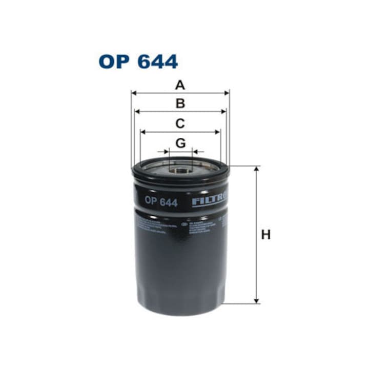 Маслен филтър Filtron OP 644, 71x62x77мм, 3/4-16 UNF, 122мм