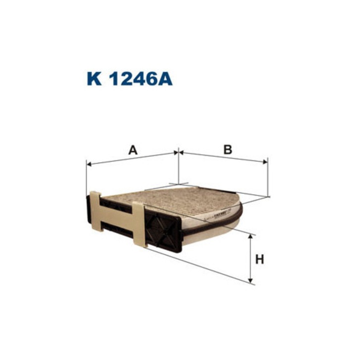 Filtron K 1246A utasoldali szellőzőszűrő, aktív szén, 261x271x85mm