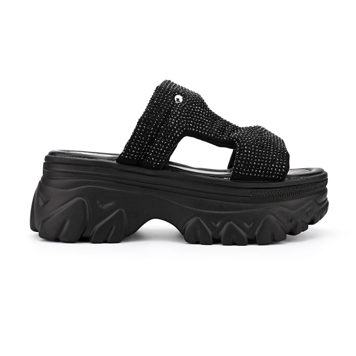 Papuci Casual De Dama,Din piele ecologica,SP111, Negru, 38