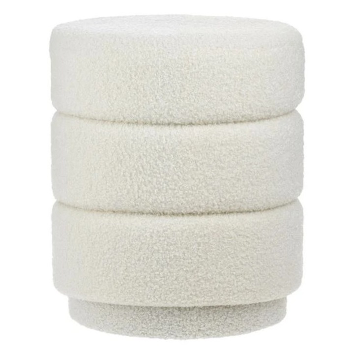 Табуретка Teddy Teddy от имитация на кожа, Welora, 110 кг, 36x43 см, бяла