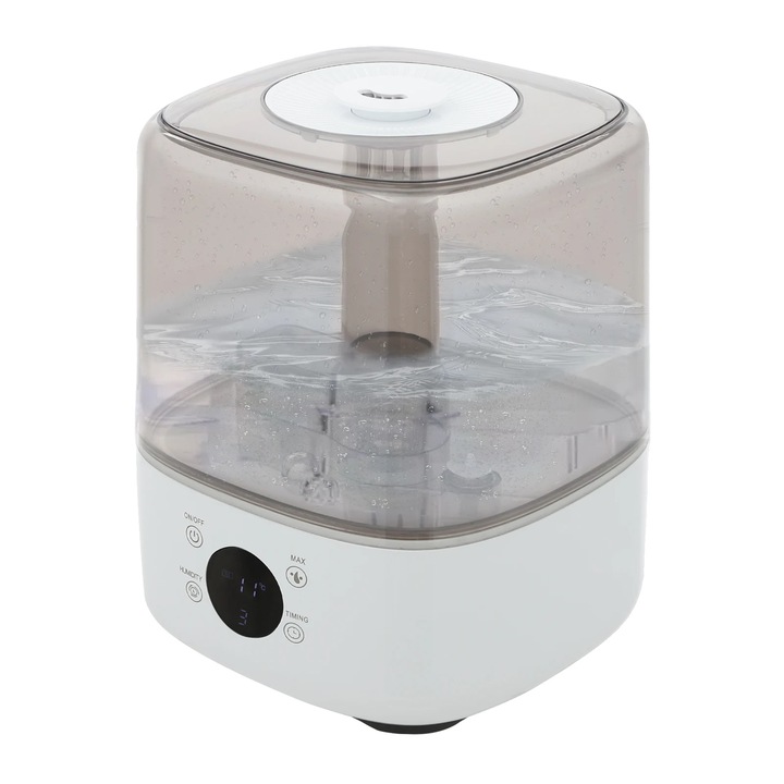 Овлажнител, 360 отвора за изпаряване, безшумна работа, бял, капацитет 4.1-6 л