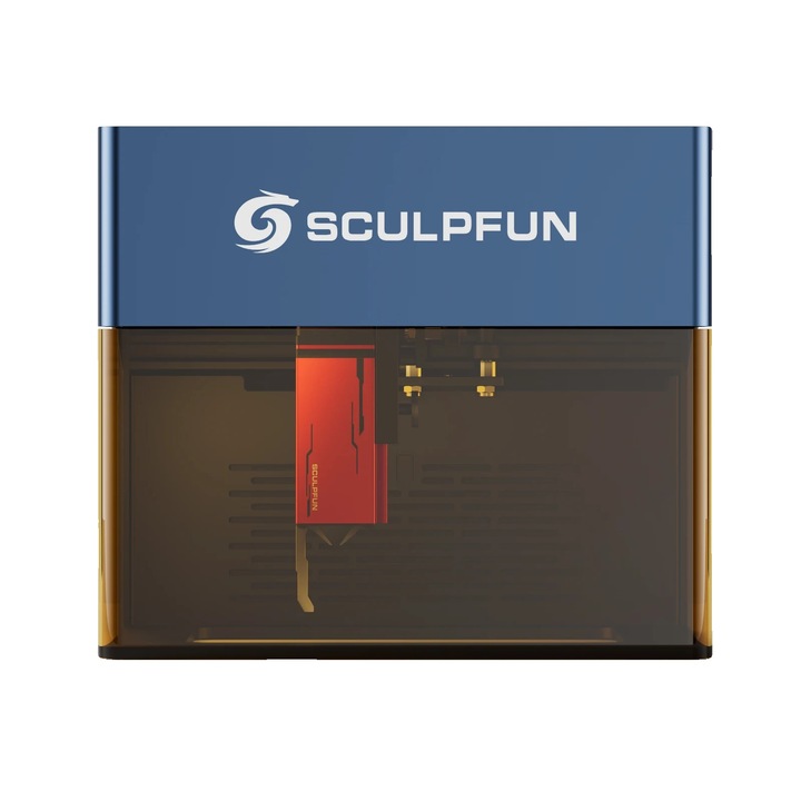 Gravura laser Sculpfun iCube Pro, putere 5W, alarma de temperatura, filtru de fum