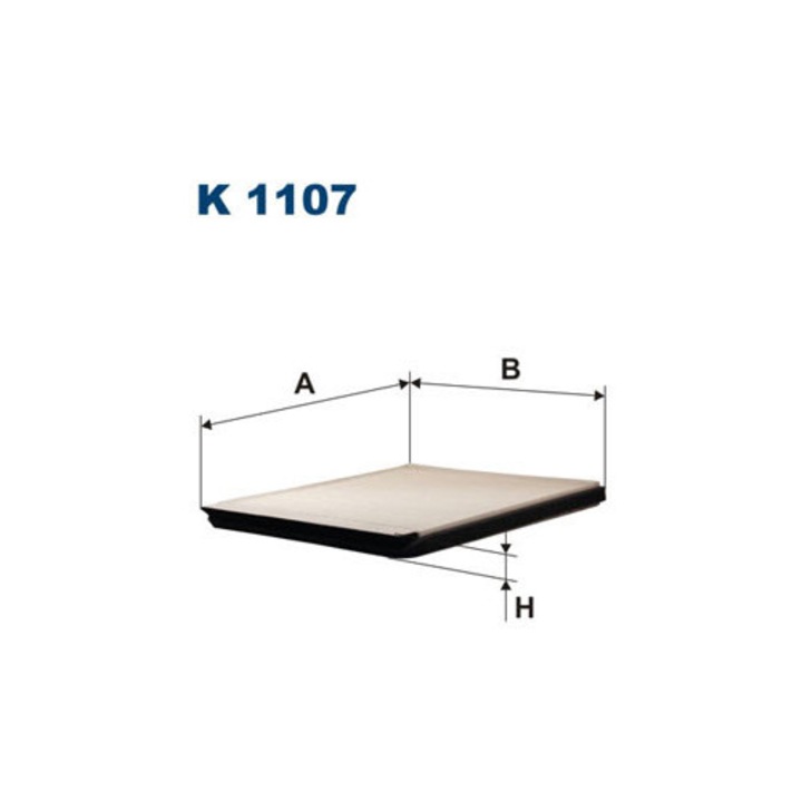 Utasoldali szellőzőszűrő Filtron K 1107, 264x192x18mm