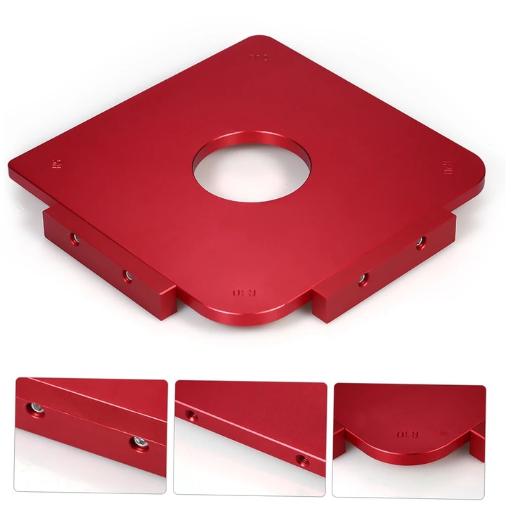 Sablon rotunjit pentru prelucrarea lemnului, mai multe dimensiuni de raza, constructie durabila din aluminiu, usor de utilizat