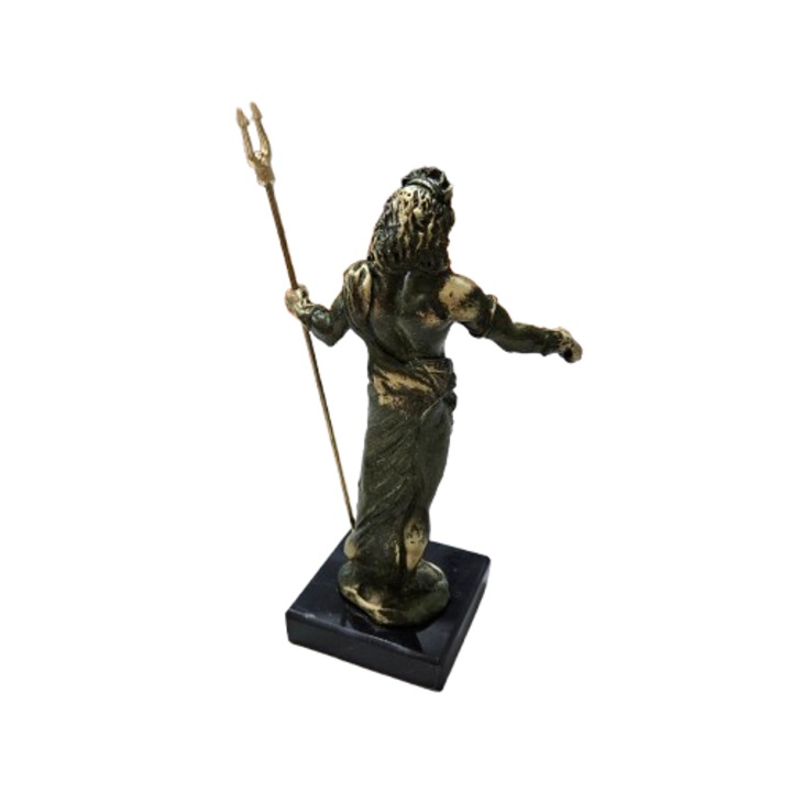 Statueta Hades, Metal, Baza Marmura, Oxidare Verde, 15 cm