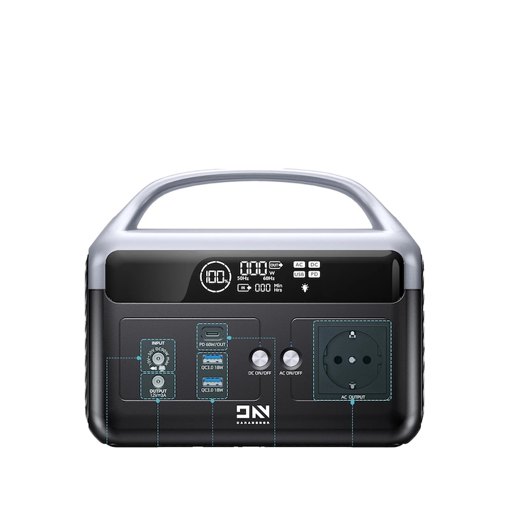 Преносима електрическа станция DaranEner NEOZ, 300W, 179.2Wh, черна, 33x27x22см, 2.75кг
