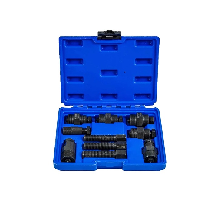 Set de extractoare pentru volanta, 10 piese, compatibilitate universala, cutie de transport rezistenta