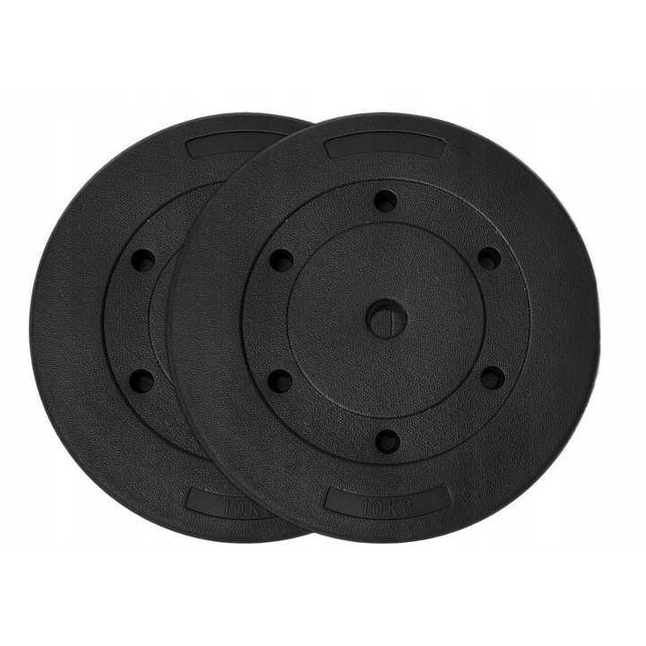 Set 2 placi bituminoase pentru fitness, Luka, 34cm, 2x10kg