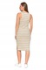 Rochie dama Moraj, dungi simple, midi, elastic, bumbac, bej