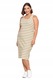 Rochie dama Moraj, dungi simple, midi, elastic, bumbac, bej