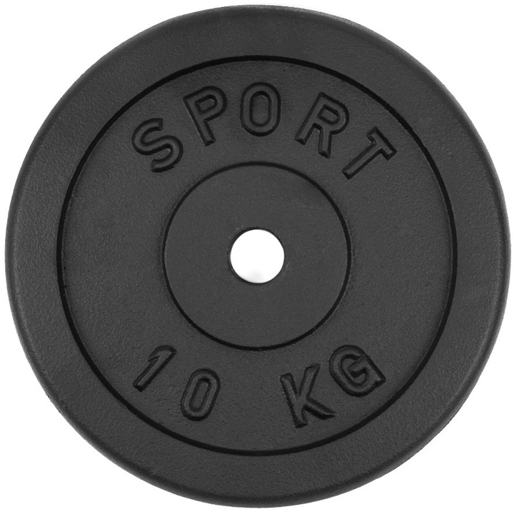 Greutate din fonta, 10 kg, negru