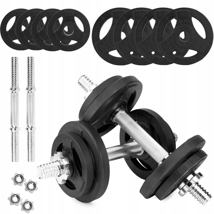 Haltere reglabile din fonta 2x10kg, negru