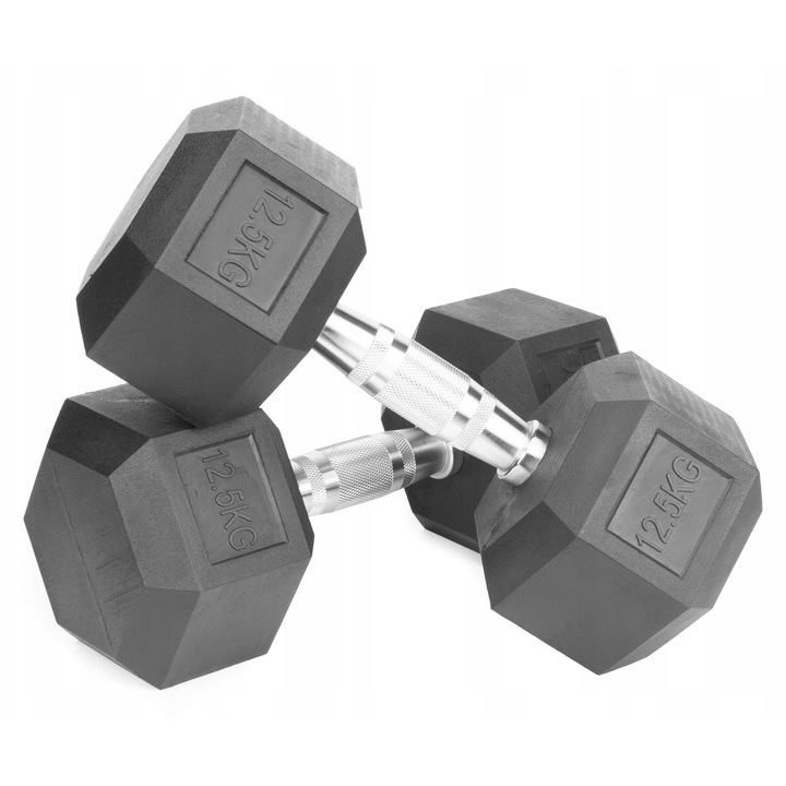 Set 2 haltere fixe 2x12.5kg fonta cauciucata