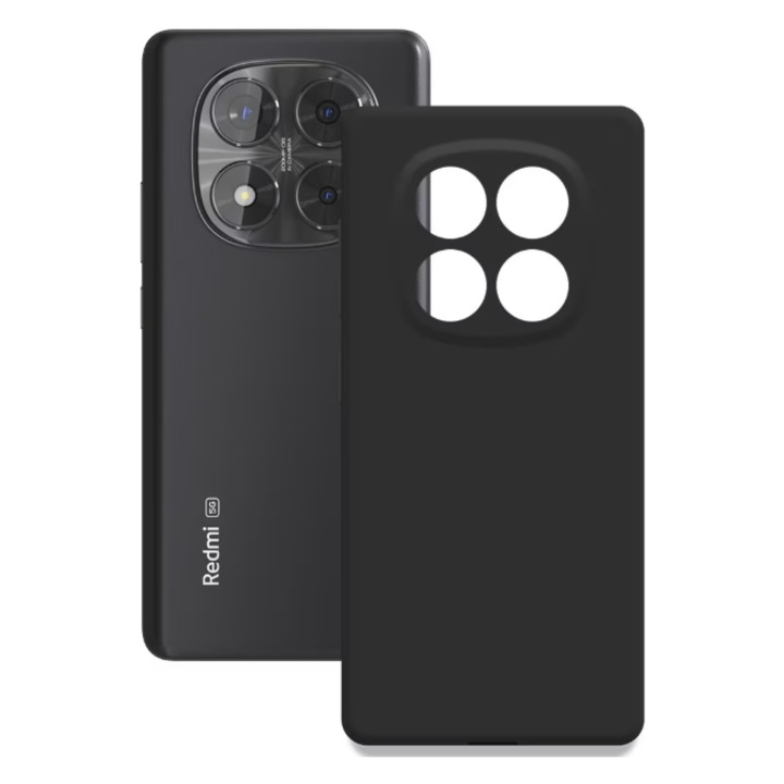 Husa protectie compatibila cu Xiaomi Redmi Note 14 Pro Plus 5G, Silicon Flexibil Mat, Protectie Camera, Margini Ridicare pentru protectie ecran, Negru