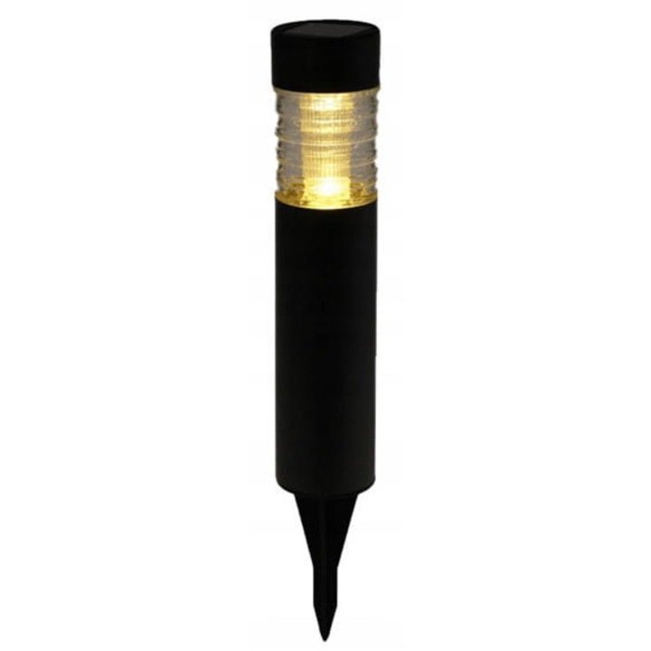 Lampa solara Koopman, 6,2x38cm, lumina alba calda, din otel inoxidabil si sticla, montaj usor