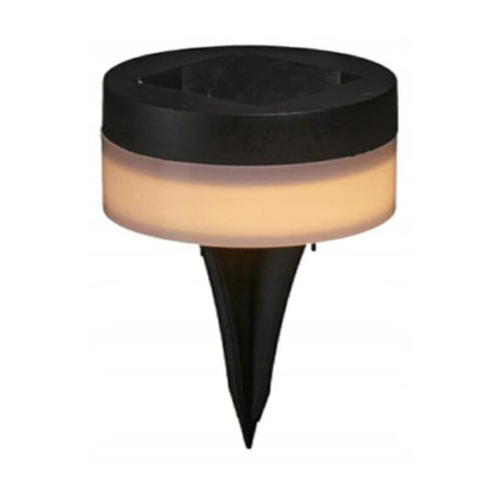 Lampa solara ProGarden LED 12cm, lumina calda, neagra, rezistenta la apa