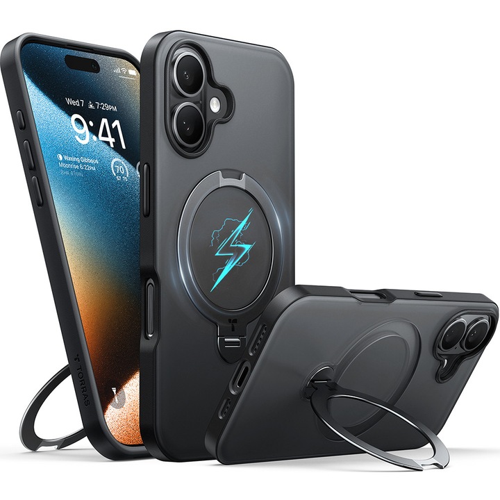 Husa Protectie pentru iPhone 16, W24, Lexgard, Deep Dark