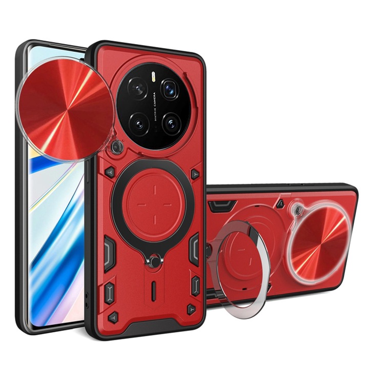 Високозащитен калъф за Honor Magic7 Pro, Timaconsafe, K32, твърда пластмаса, елегантен рубиненочервен