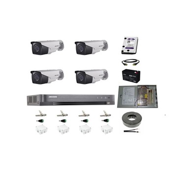 Sistem supraveghere profesional 4 camere Hikvision 2mp 80m Ir, accesorii, alimentare, HDD 2TB Sistem supraveghere profesional 4 camere Hikvision 2mp 80m Ir, accesorii, alimentare, HDD 2TB