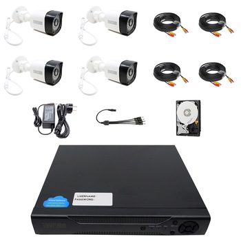 Kit supraveghere video complet 4 camere exterior FULL HD cu IR 20 m cu vizionare live telefon mobil, hard 1Tb Kit supraveghere video complet 4 camere exterior FULL HD cu IR 20 m cu vizionare live telefon mobil, hard 1Tb