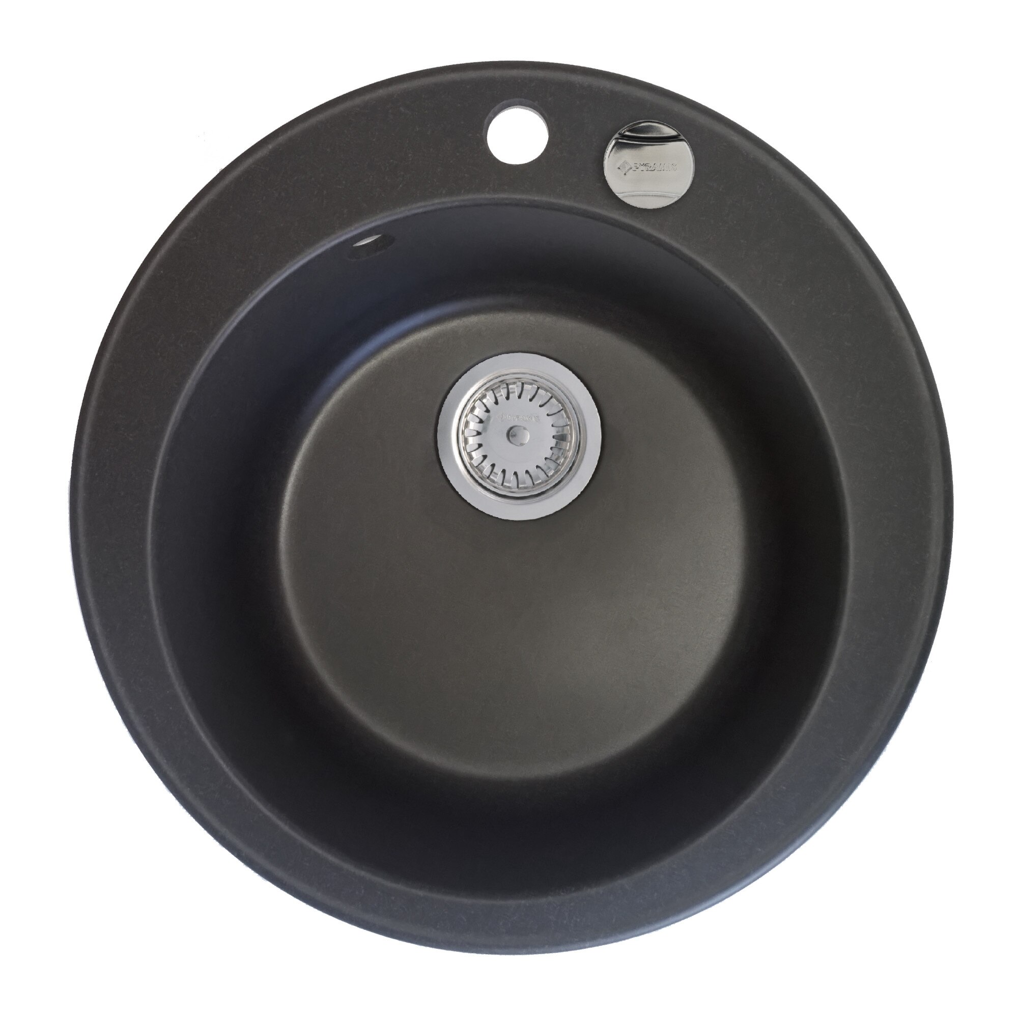 Chiuveta bucatarie Pyramis ALYA, Ø490mm, adancime 170mm, montare pe blat, Pyragranite negru