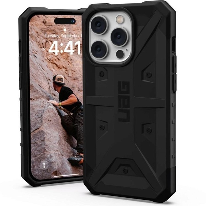 Husa pentru Apple iPhone 14 Pro Max, din Policarbonat, UAG, Culoare Negru