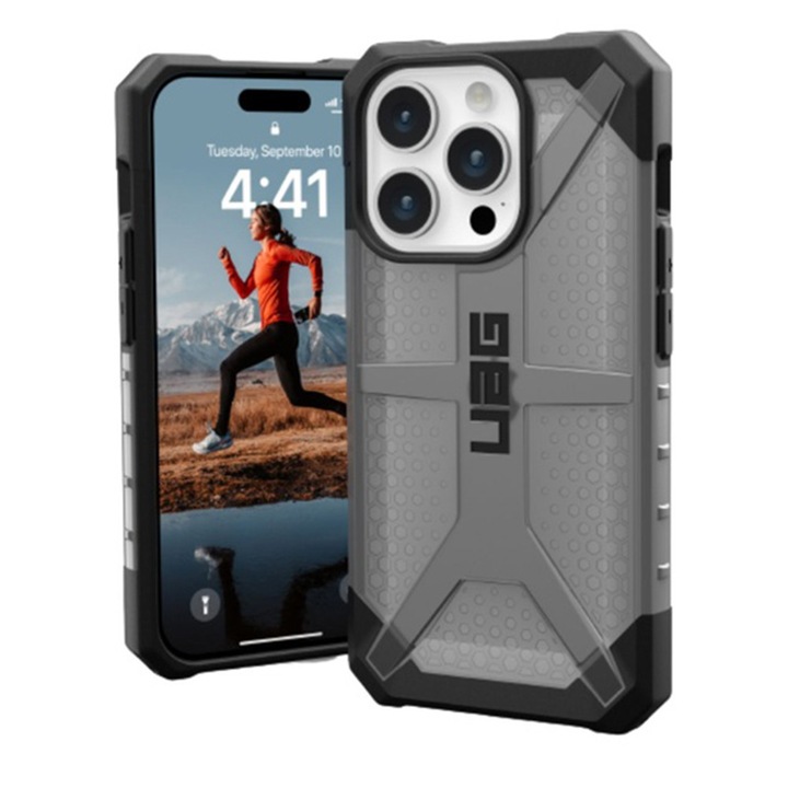 Husa pentru iPhone 15 Pro Max, Policarbonat TPU, UAG, Fumuriu