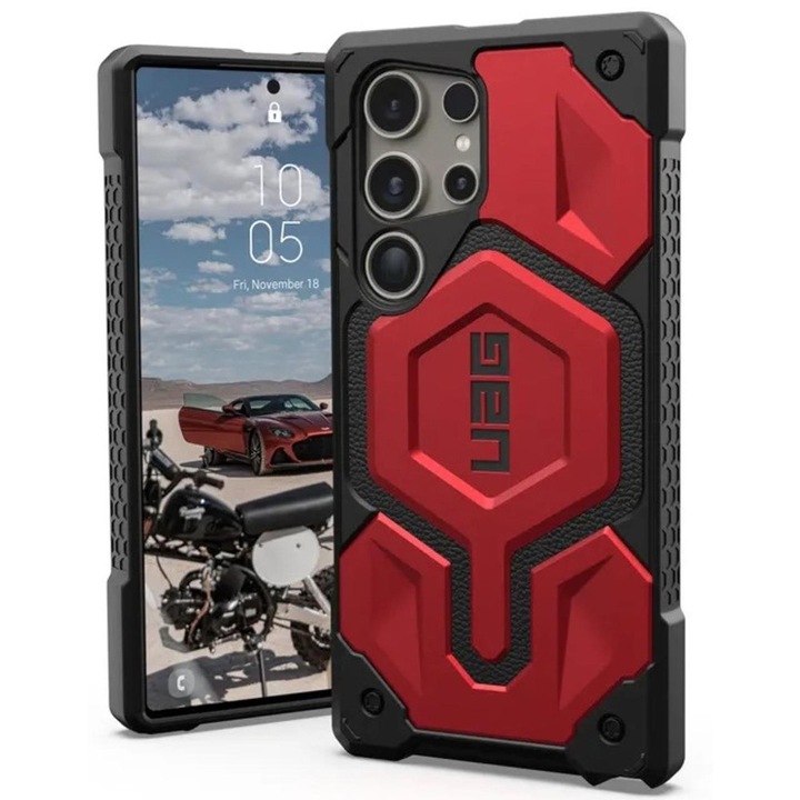 Husa Cu Grad Ridicat de Protectie pentru Samsung Galaxy S24 Ultra, Timacondesign, A70, Hard Plastic, Crimson