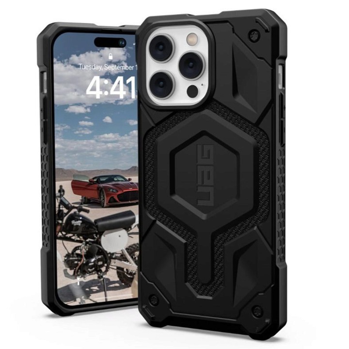 Husa Protectie pentru iPhone 14 Pro Max, X35, Lexgard, Kevlar Deep Dark