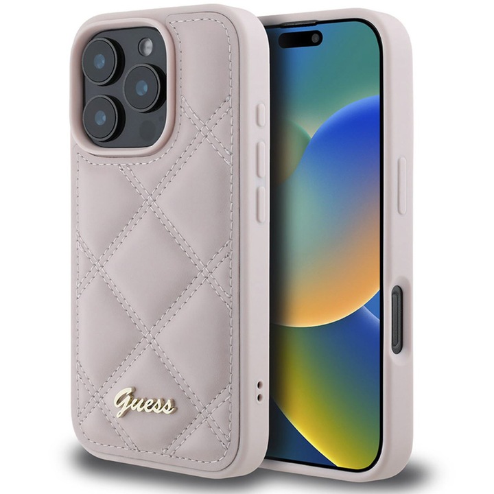 Защитен калъф Guess, за iPhone 16 Pro Max, розов, от TPU