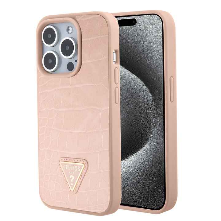 Калъф Guess за iPhone 15 Pro, TPU, розов