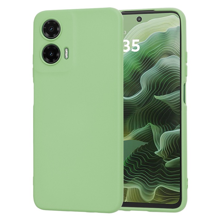 Husa Protectie pentru Motorola Moto G35, Y64, Panza, Mint Lucky Green