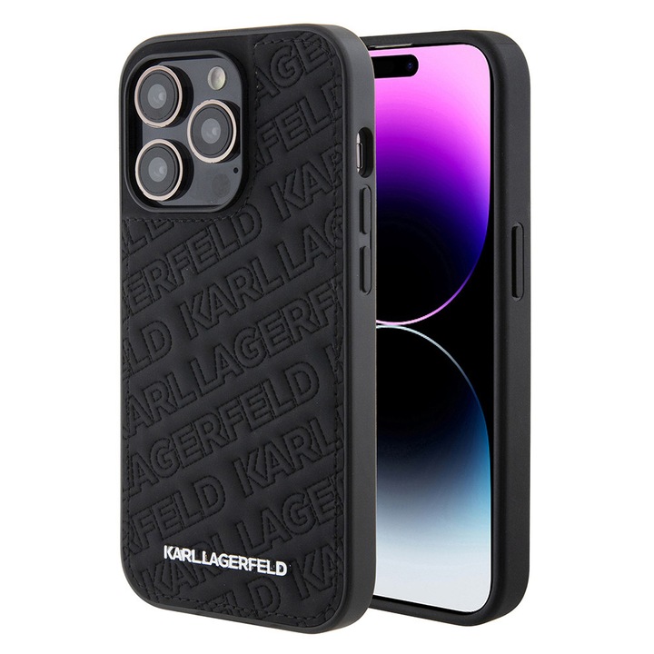 Védőtok iPhone 15 Pro Maxhoz, R54, öko bőr, mélysötét
