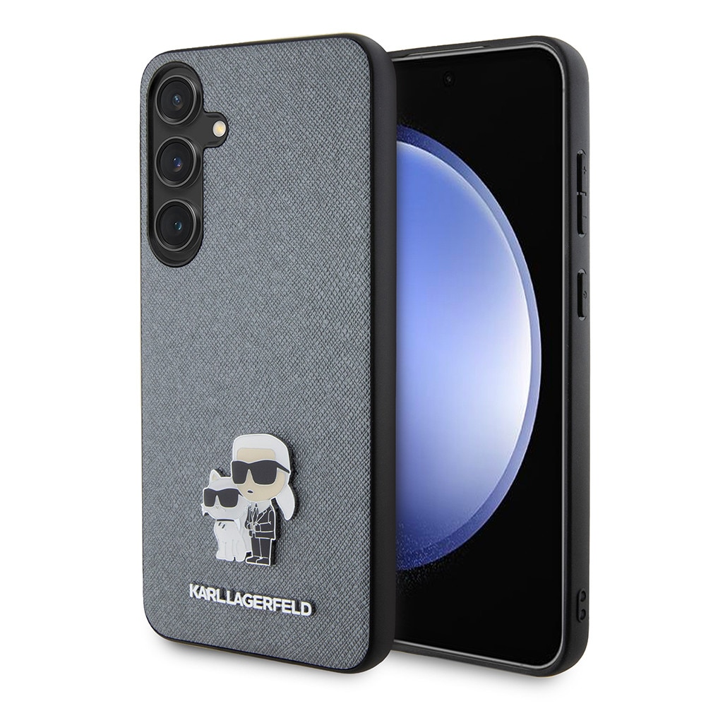 Husa Protectie pentru Samsung Galaxy S24 Plus, AIR Protect, R63, Lexgard, Metal Gray Karl&Choupette Metal Pin