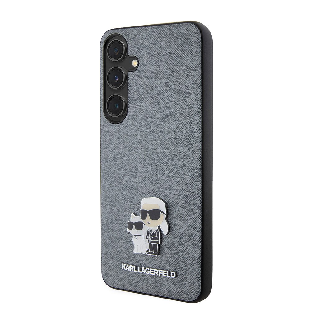Husa Protectie pentru Samsung Galaxy S24 Plus, AIR Protect, R63, Lexgard, Metal Gray Karl&Choupette Metal Pin