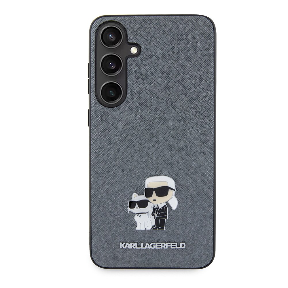 Husa Protectie pentru Samsung Galaxy S24 Plus, AIR Protect, R63, Lexgard, Metal Gray Karl&Choupette Metal Pin