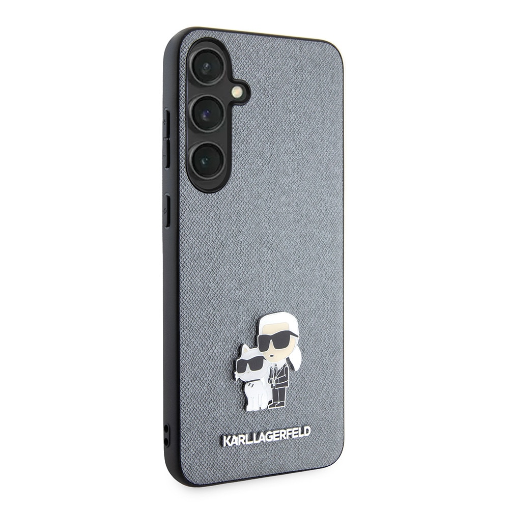 Husa Protectie pentru Samsung Galaxy S24 Plus, AIR Protect, R63, Lexgard, Metal Gray Karl&Choupette Metal Pin