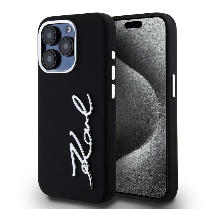 Husa Protectie pentru iPhone 15 Pro, AIR Protect, R40, Termoplastic, Metal Script Logo