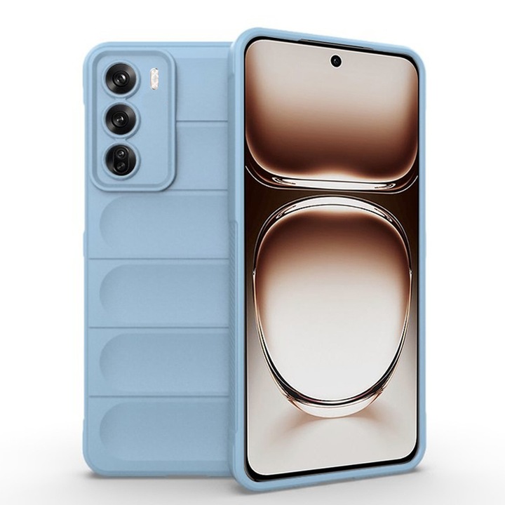 Високозащитен калъф за Oppo Reno12, Timacontech, E7, Термоустойчива пластмаса, Син