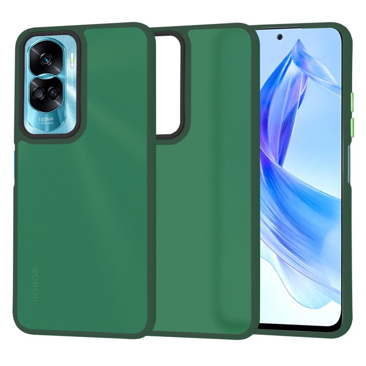 Husa telefon HaloFrost Series Honor 90 Lite Midnight Green Verde Inchis