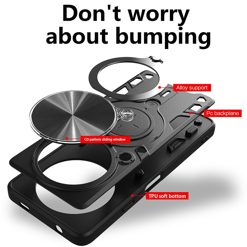 Husa pentru Honor Magic 8 Pro cu protectie pentru camera si suport magnetic integrat Ring Shockproof, albastru