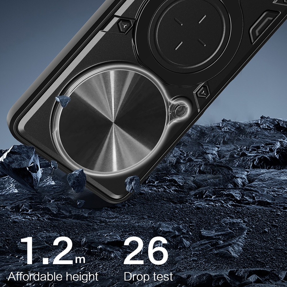 Husa pentru Honor Magic 8 Pro cu protectie pentru camera si suport magnetic integrat Ring Shockproof, albastru