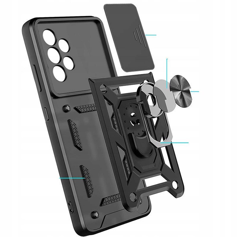 Husă telefon Techsuit CamShield, neagră, gel TPU, metal, pentru Samsung Galaxy A23/A23 5G