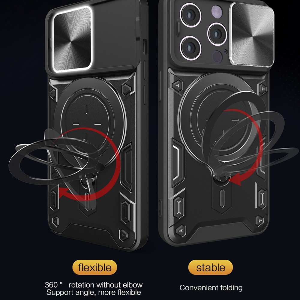 Husa pentru Honor 400 Pro cu protectie pentru camera si suport magnetic integrat Ring Shockproof, Negru intens