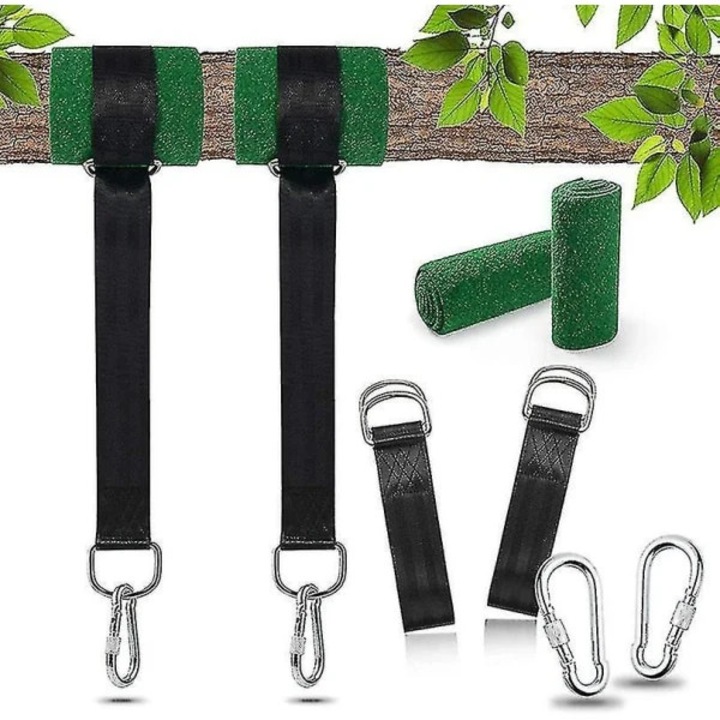 Set curele de suspendare leagan 1.5m, carabiniere rezistente, cu protectie copaci, multicolor