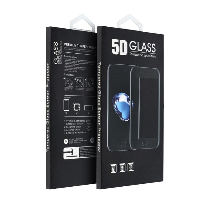 Протектор за екран за Samsung Galaxy A55 5G A556 / A35 5G A356, закалено стъкло, пълно лепене, 5D, удароустойчив, B83, наситено тъмен цвят