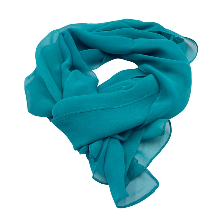 Esarfa uni de vara Pravalia cu Surprize, Albastru verzui, 50x160cm