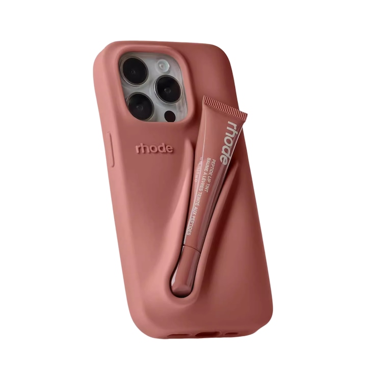 Силиконов калъф за телефон с червило Rhode, Включено червило, За iPhone 16pro max, оранжево